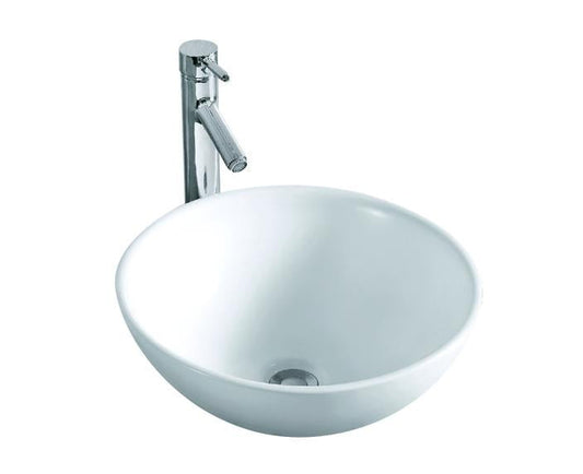 Lavoar rotund ORLANDO, din porțelan, montaj pe blat, 40cm – alb