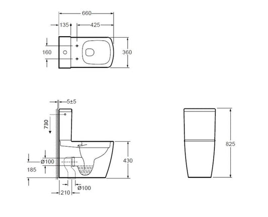 Vas WC MONTANA Rimless, cu Montaj pe Pardoseală, cu Rezervor Inclus – Alb Lucios (2BOX)