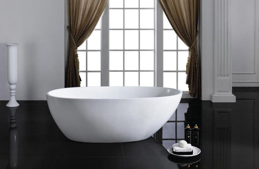 Cadă SILK din acril, freestanding, de mijloc, 170x85cm – alb mat