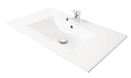 Set Mobilier Baie cu lavoar și Oglindă, Seria 067, Suspendat, Sertare, 80cm, Alb