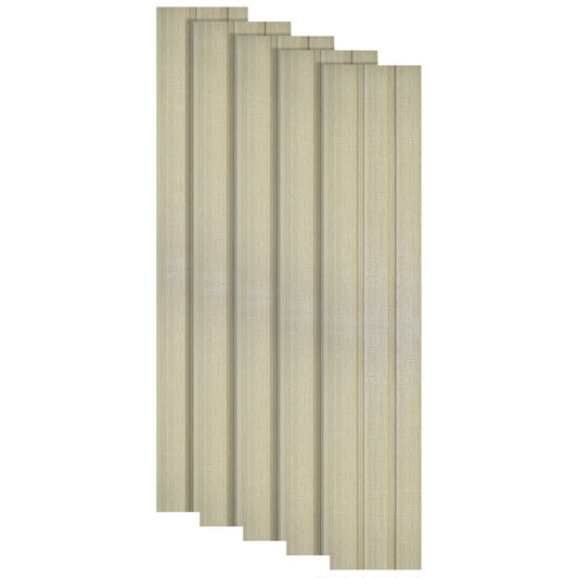 Set 5 panouri decorative, riflaj, polimer rigid, Naimeed D5482, 270x12x1cm, Crem deschis