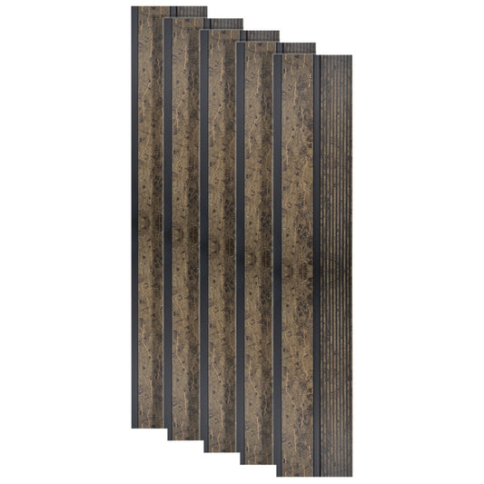 Set 5 panouri decorative, riflaj, polimer rigid, Naimeed D5484, 270x12x1cm, Maro