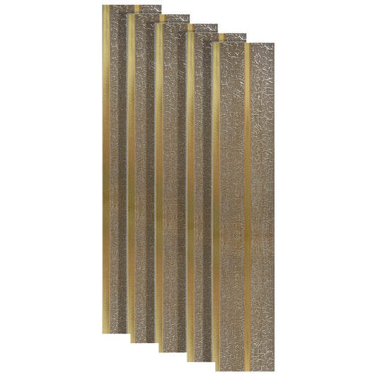 Set 5 panouri decorative, riflaj, polimer rigid, Naimeed D5486, 270x12x1cm, Auriu