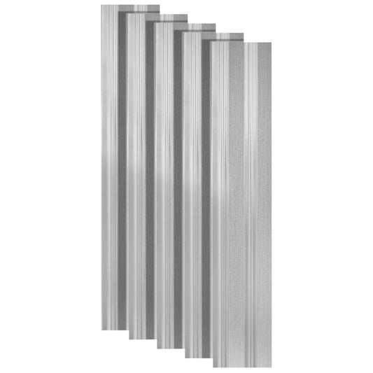 Set 5 panouri decorative, riflaj, polimer rigid, Naimeed D5492, 270x12x1cm, Argintiu
