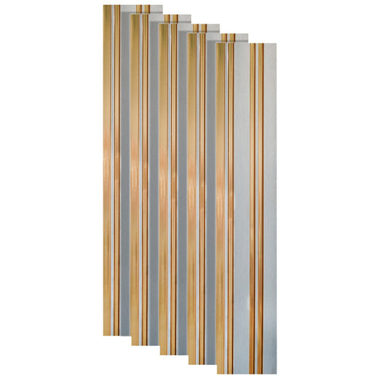 Set 5 panouri decorative, riflaj, polimer rigid, Naimeed D5493, 270x12x1cm, Gri/Auriu