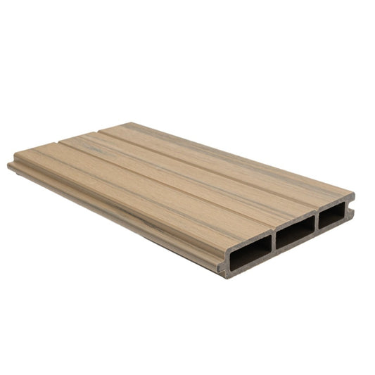 Placa de gard 3D, din compozit de lemn si plastic WPC, Naimeed D6473, 180x15,5x2.4cm, Crem