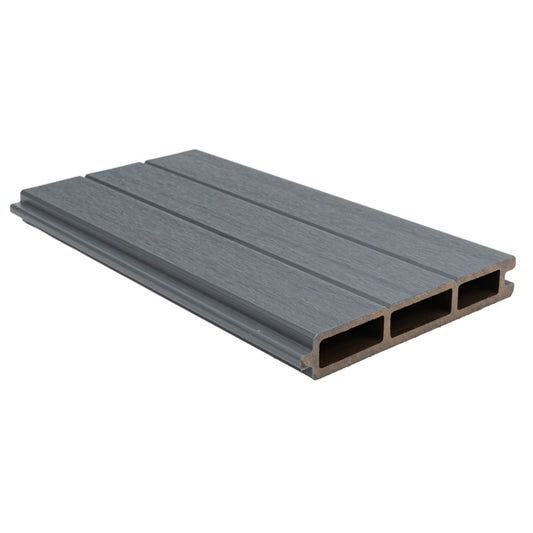 Placa de gard 3D, din compozit de lemn si plastic WPC, Naimeed D6474, 180x15,5x2.4cm, Gri