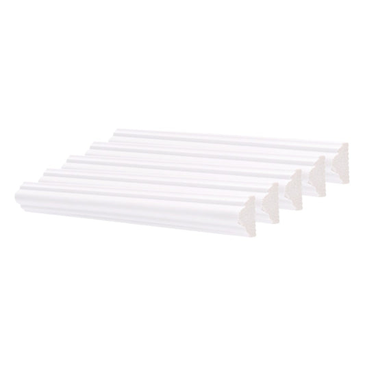 Set 5 Bagheta decorativa, polimer rigid, Naimeed D6691, Alb, 230x2.5x1.25cm