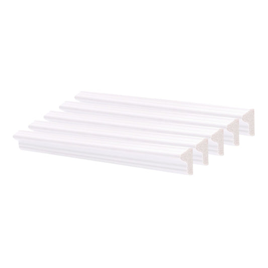Set 5 Bagheta decorativa, polimer rigid, Naimeed D6692, Alb, 230x2x1.1cm