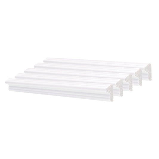 Set 5 Bagheta decorativa, polimer rigid, Naimeed D6693, Alb, 230x2.3x1.25cm