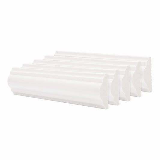 Set 5 Bagheta decorativa, polimer rigid, Naimeed D6695, Alb, 230x6x2.7cm