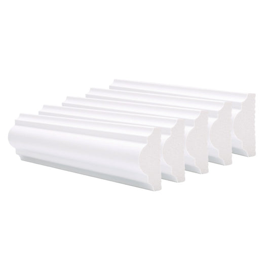 Set 5 Bagheta decorativa, polimer rigid, Naimeed D6696, Alb, 230x6x2.1cm