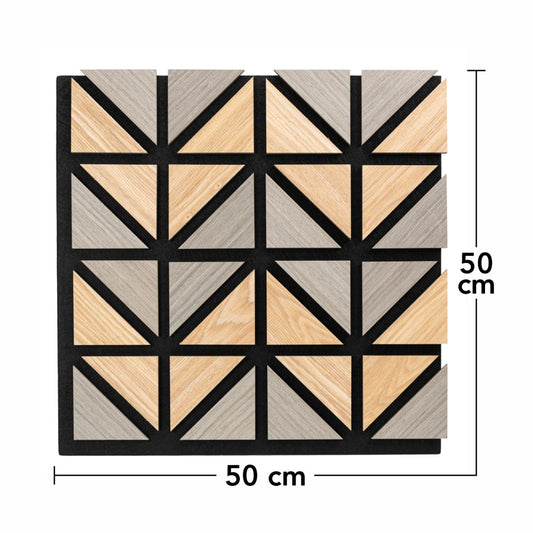 Set 5 Panouri riflaje acustice decorative, HDF si pasla, Naimeed D6750, 50x50x1.8cm, Multicolor