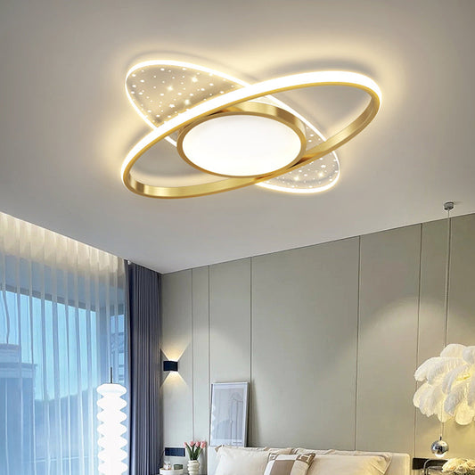 Lustra LED cu telecomanda VARIO 61W, Oval , lumina Rece/Calda/Neutra, Dimabila, Auriu