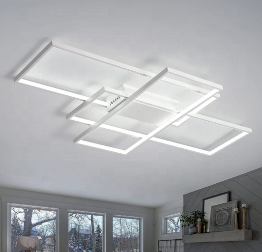 Lustra LED cu telecomanda LANDYN 71W, lumina Rece/Calda/Neutra, Dimabila, Alb