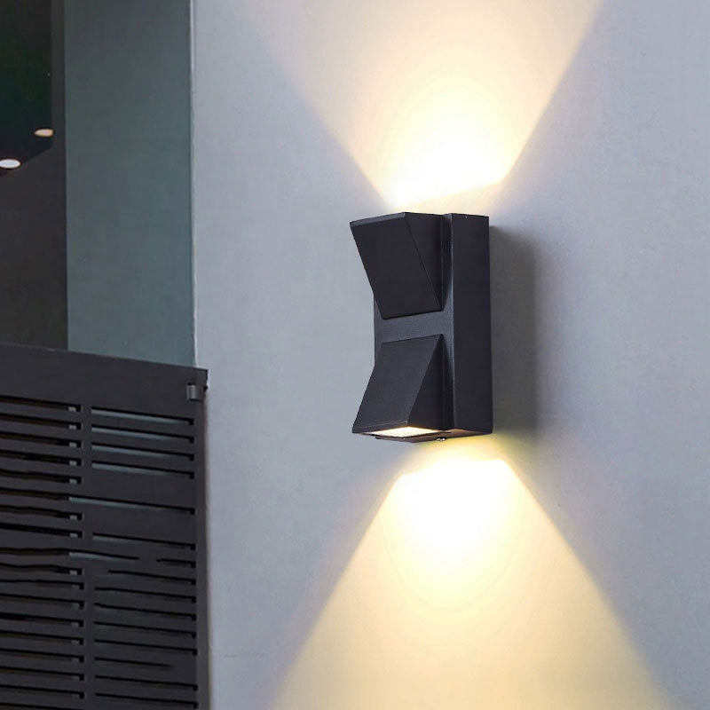 Aplica LED de Exterior si Interior, 2 Surse x 5W, IP65, ABS, Negru, 3000K, AX100/2BK