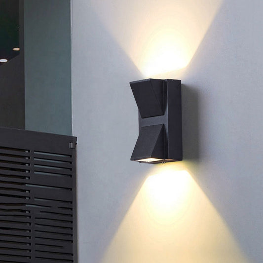Aplica LED de Exterior si Interior, 2 Surse x 5W, IP65, ABS, Negru, 3000K, AX100/2BK