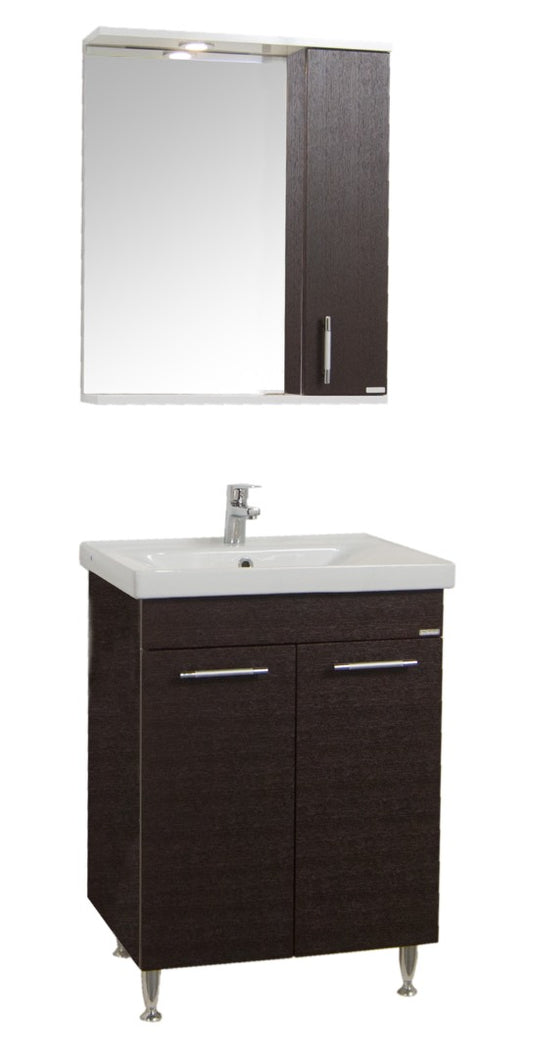 Mobilier Baie MDF și lavoar, Seria 754, 60cm, Wenge