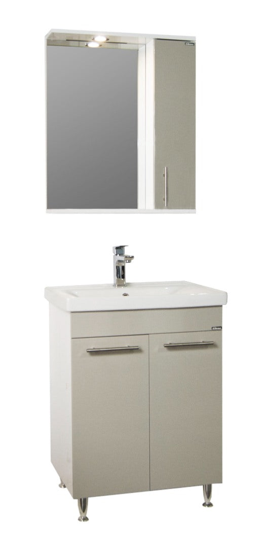 Mobilier Baie MDF și lavoar, Seria 754, 60cm, Taupe