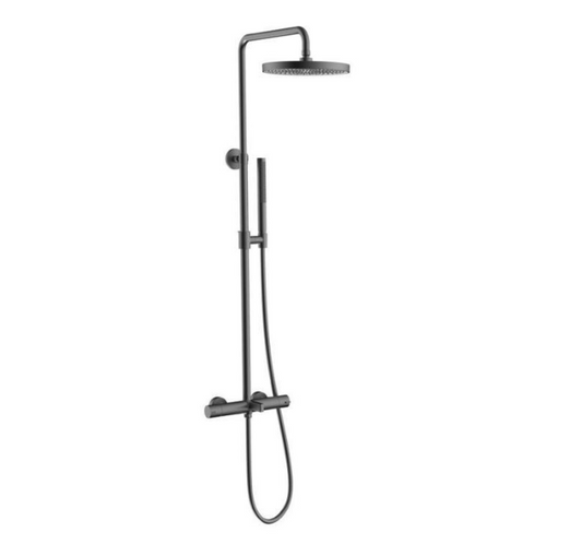 Coloana dus completa cu termostat ELEGANT, cu 3 functii, montaj pe perete – Gun metal