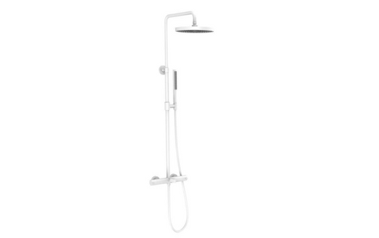 Coloana dus completa cu termostat ELEGANT cu 3 functii, montaj pe perete – Alb mat