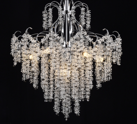 Candelabru Cristal CC9311/5CH, 5x E14, Diametru 49cm, Crom