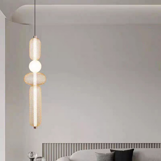 Lustra LED Suspendata LM551/4GD, 24W, Lumina 3000/4000/6000K, Auriu, Inaltime Reglabila