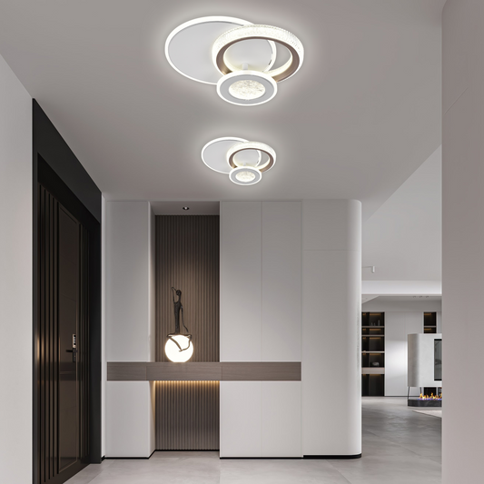 Lustra LED NYXORA 45W, 3 Cercuri, lumina Rece/Calda/Neutra, Negru