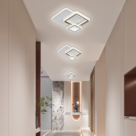 Lustra LED NYXORA 51W, 3 Patrate, lumina Rece/Calda/Neutra, Negru