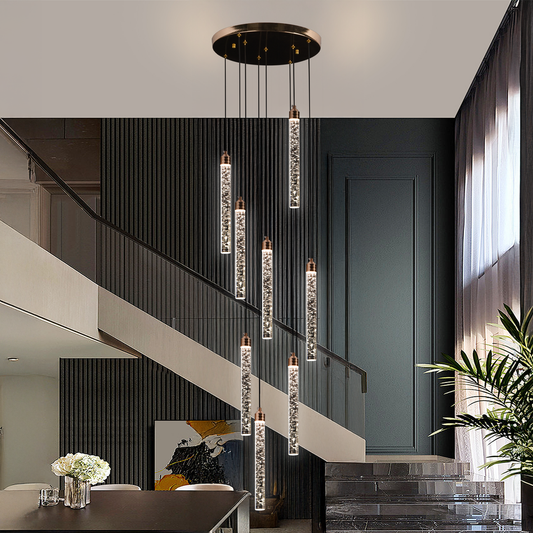 Candelabru Cristal LED 22W, Lumina Calda/Neutra/Rece, Diametru 25cm Auriu CM510/H150XW35
