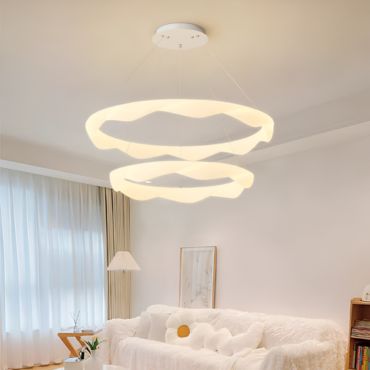Lustra LED, suspendata cu Telecomanda, AMADEO, 90W, Lumina Rece/Calda/Neutra, Dimabila, Inaltime Reglabila, Alb, LT271