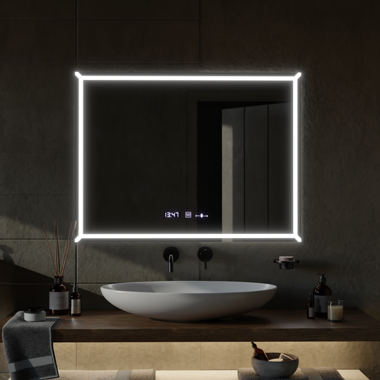 Oglinda LED Rectangulara, 60x80cm, VillayTouch Marcello, Sistem Dezaburire, Dimabila