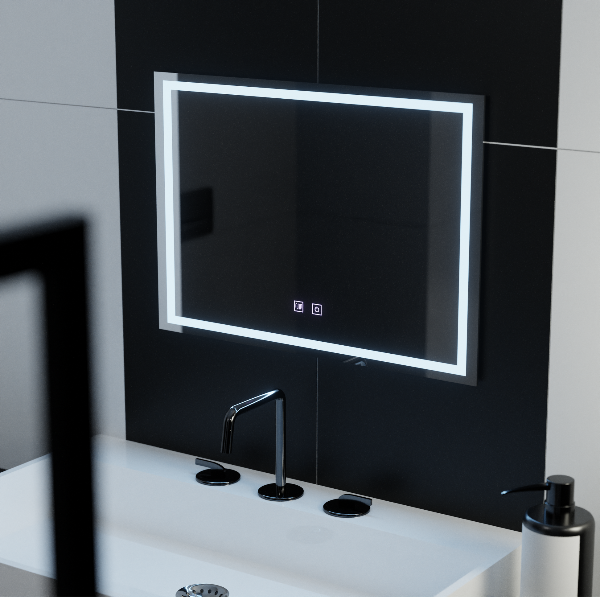 Oglinda LED Rectangulara, 70x50cm, Umbria Touch , Sistem Dezaburire, Dimabila