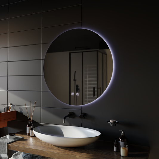 Oglinda LED Rotunda, 70cm, Isolda, Touch, Sistem Dezaburire