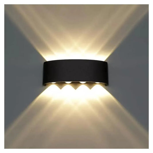 Fantas Aplica LED de Exterior si Interior, 8 Surse x 1W, IP65, Metalic, Negru, 3000K
