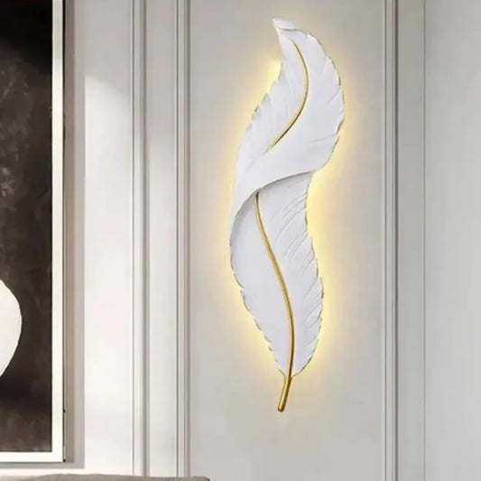 Aplica LED Pena 65cm, lumina Rece/Calda/Neutra, Alb Auriu