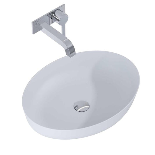 Lavoar oval 52×40, cu montaj pe blat, gri deschis mat – Rika