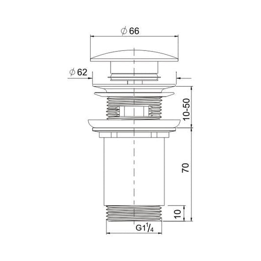 Ventil de scurgere click-clack pentru lavoar – grafit periat