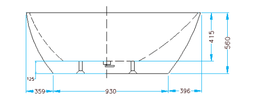 Cadă SILK din acril, freestanding, de mijloc, 170x85cm – alb lucios