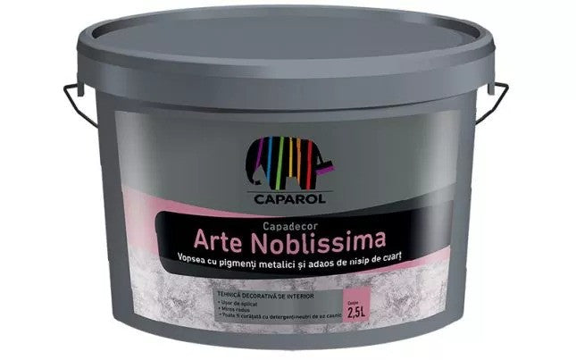 Arte Noblissima - Vopsea decorativă pentru interior cu efect metalizat și adaos de nisip de cuarț, 1.25 l