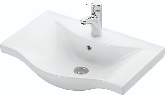 Mobilier Baie MDF și lavoar, Seria 153, Sertare, 65cm, Alb