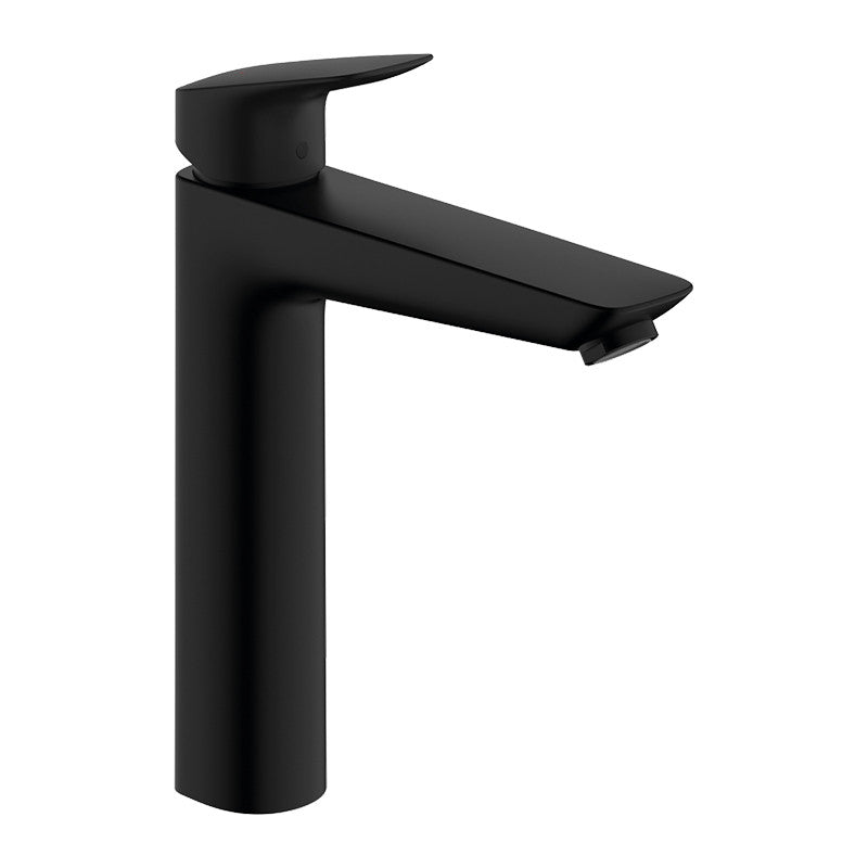 Baterie inalta de lavoar, Hansgrohe, Logis 190, cu ventil, negru mat