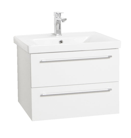 Mobilier Baie Kit și lavoar, Seria 754, Suspendat, Sertare, 60cm, Alb