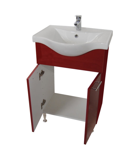 Mobilier Baie MDF și lavoar, Seria 153, 55cm, Bordo