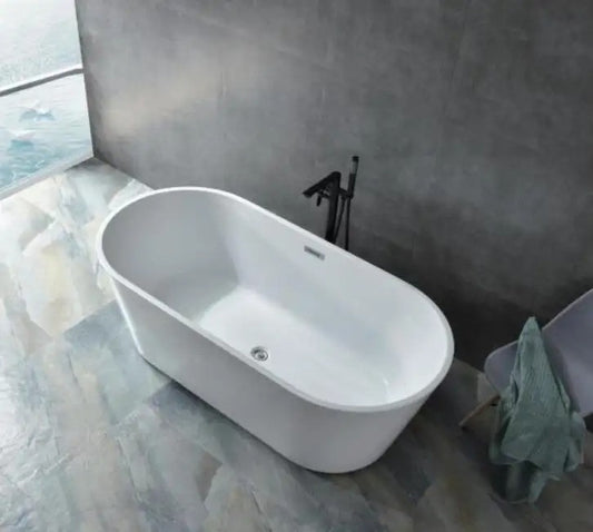Cada baie freestanding BELIZE 170x75x58cm, alba, ovala, acril sanitar ranforsat cu fibra de sticla