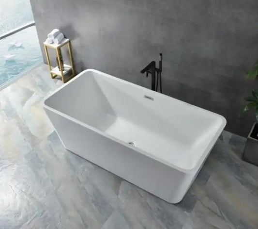 Cada baie freestanding KOLN 170x75x58cm, alba, dreptunghiulara, acril sanitar ranforsat cu fibra de sticla