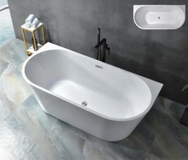 Cada baie freestanding TAMPA 170x80x58cm, alba, ovala, acril sanitar ranforsat cu fibra de sticla