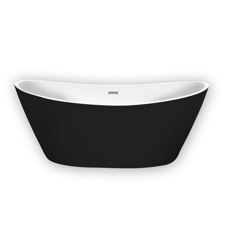 Cada freestanding, Florida, Selena Black, 170, ovala, cu instalatie completa, alb si negru