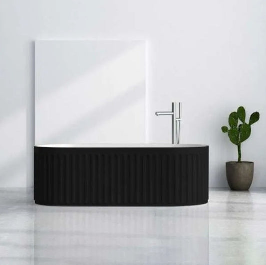 Cada freestanding ovala din compozit BT8101 Negru Mat