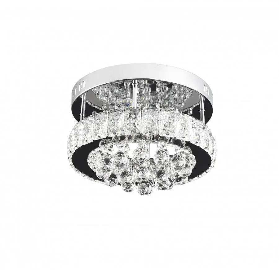 Lustra LED cu cristal ABEL 22W, Diametru 35cm, lumina Rece/Calda/Neutra , Crom Lucios